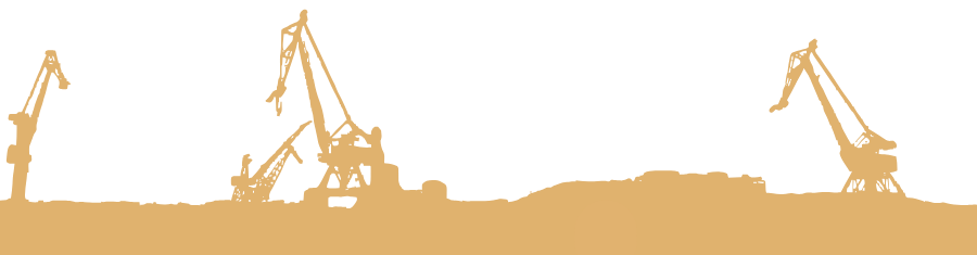 Silhoutte of Gothenburg harbour cranes